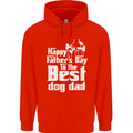 Fathers Day Best Dog Dad Funny Mens 80% Cotton Hoodie Bright Red