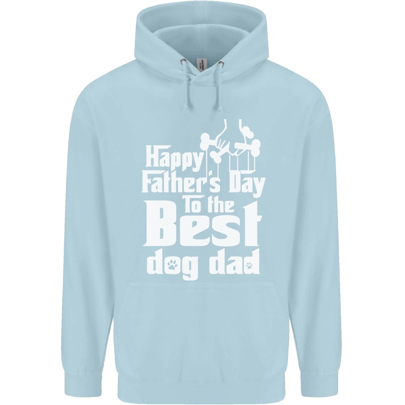 Fathers Day Best Dog Dad Funny Mens 80% Cotton Hoodie Light Blue