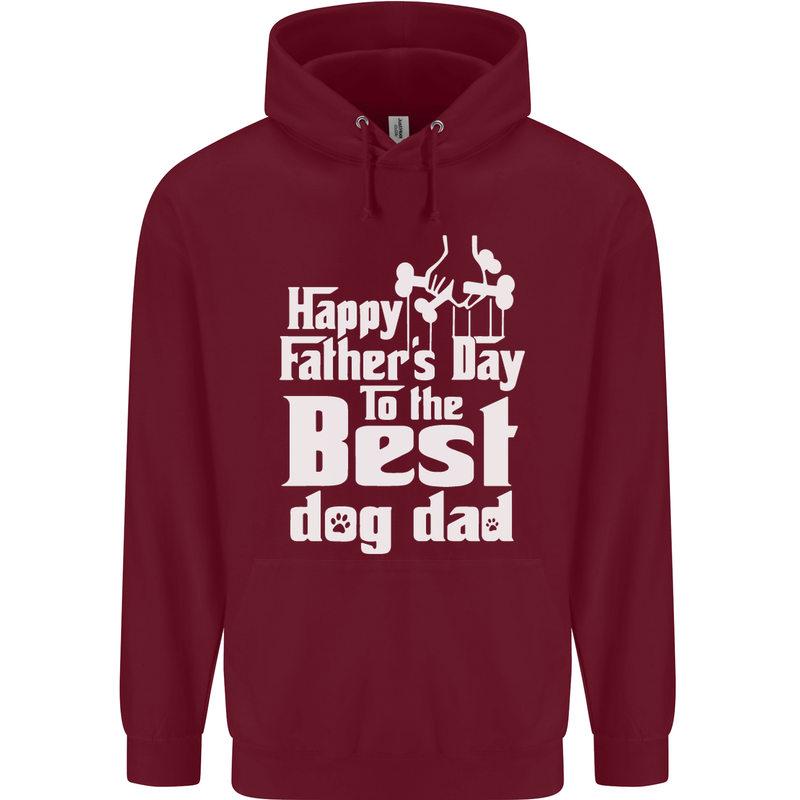 Fathers Day Best Dog Dad Funny Mens 80% Cotton Hoodie Maroon