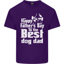 Fathers Day Best Dog Dad Funny Mens Cotton T-Shirt Tee Top Purple