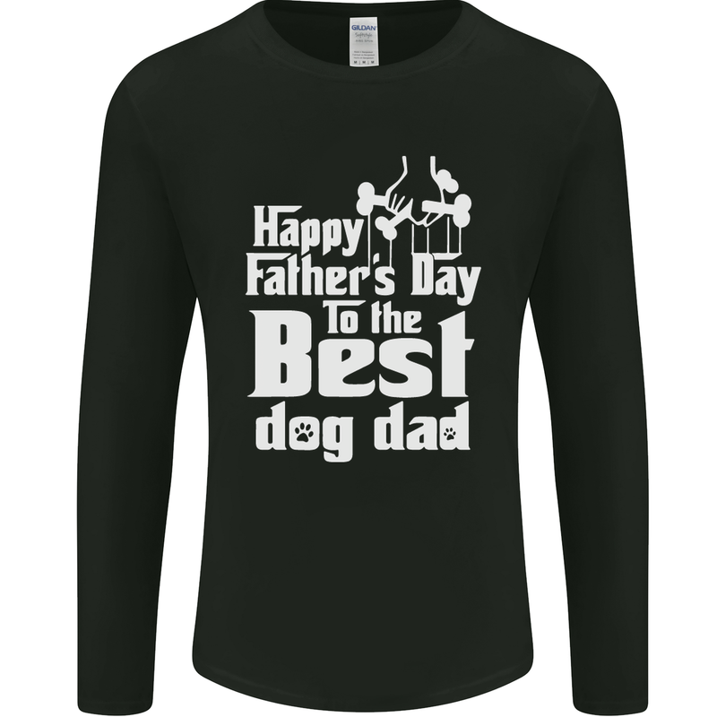 Fathers Day Best Dog Dad Funny Mens Long Sleeve T-Shirt Black