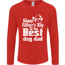 Fathers Day Best Dog Dad Funny Mens Long Sleeve T-Shirt Red