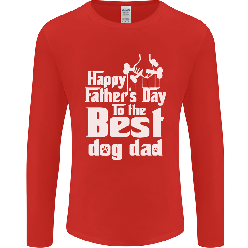 Fathers Day Best Dog Dad Funny Mens Long Sleeve T-Shirt Red