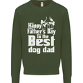 Fathers Day Best Dog Dad Funny Mens Sweatshirt Jumper Forest Green
