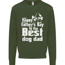 Fathers Day Best Dog Dad Funny Mens Sweatshirt Jumper Forest Green