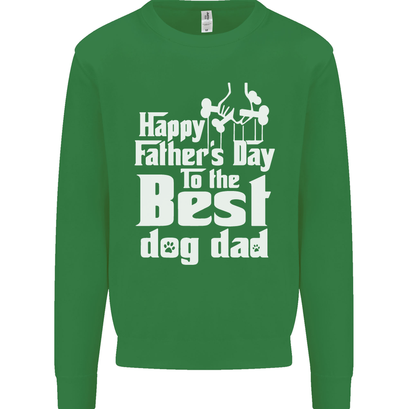 Fathers Day Best Dog Dad Funny Mens Sweatshirt Jumper Irish Green