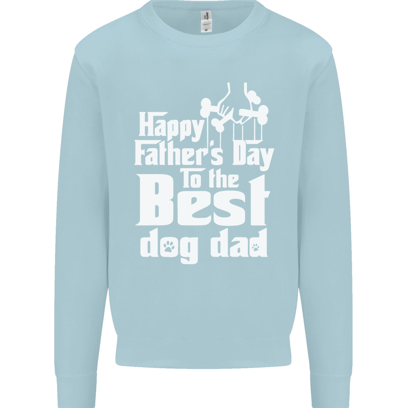 Fathers Day Best Dog Dad Funny Mens Sweatshirt Jumper Light Blue