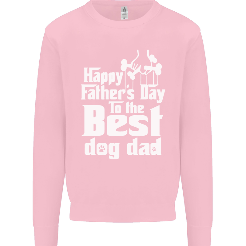 Fathers Day Best Dog Dad Funny Mens Sweatshirt Jumper Light Pink