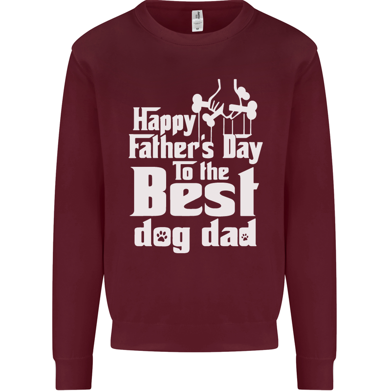 Fathers Day Best Dog Dad Funny Mens Sweatshirt Jumper Maroon