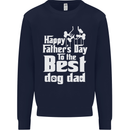 Fathers Day Best Dog Dad Funny Mens Sweatshirt Jumper Navy Blue
