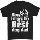 Fathers Day Best Dog Dad Funny Mens T-Shirt Cotton Gildan Black
