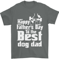 Fathers Day Best Dog Dad Funny Mens T-Shirt Cotton Gildan Charcoal