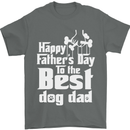 Fathers Day Best Dog Dad Funny Mens T-Shirt Cotton Gildan Charcoal