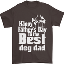 Fathers Day Best Dog Dad Funny Mens T-Shirt Cotton Gildan Dark Chocolate