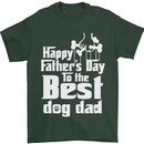 Fathers Day Best Dog Dad Funny Mens T-Shirt Cotton Gildan Forest Green