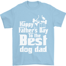 Fathers Day Best Dog Dad Funny Mens T-Shirt Cotton Gildan Light Blue