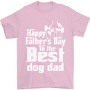 Fathers Day Best Dog Dad Funny Mens T-Shirt Cotton Gildan Light Pink