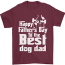 Fathers Day Best Dog Dad Funny Mens T-Shirt Cotton Gildan Maroon