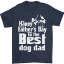 Fathers Day Best Dog Dad Funny Mens T-Shirt Cotton Gildan Navy Blue