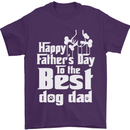 Fathers Day Best Dog Dad Funny Mens T-Shirt Cotton Gildan Purple