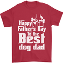 Fathers Day Best Dog Dad Funny Mens T-Shirt Cotton Gildan Red