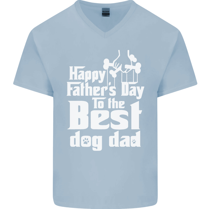 Fathers Day Best Dog Dad Funny Mens V-Neck Cotton T-Shirt xx
