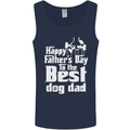 Fathers Day Best Dog Dad Funny Mens Vest Tank Top Navy Blue