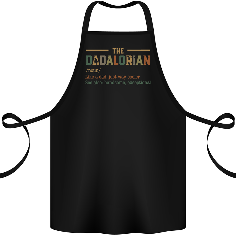 Fathers Day Dadalorian Funny Dad Daddy Cotton Apron 100% Organic Black