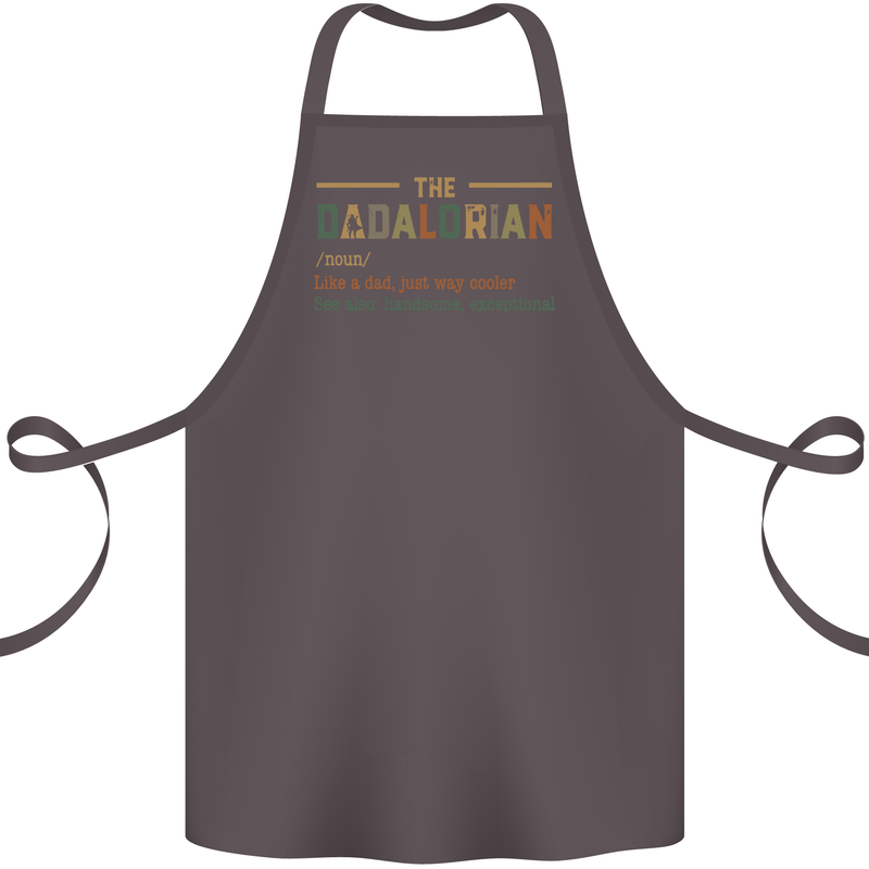 Fathers Day Dadalorian Funny Dad Daddy Cotton Apron 100% Organic Dark Grey