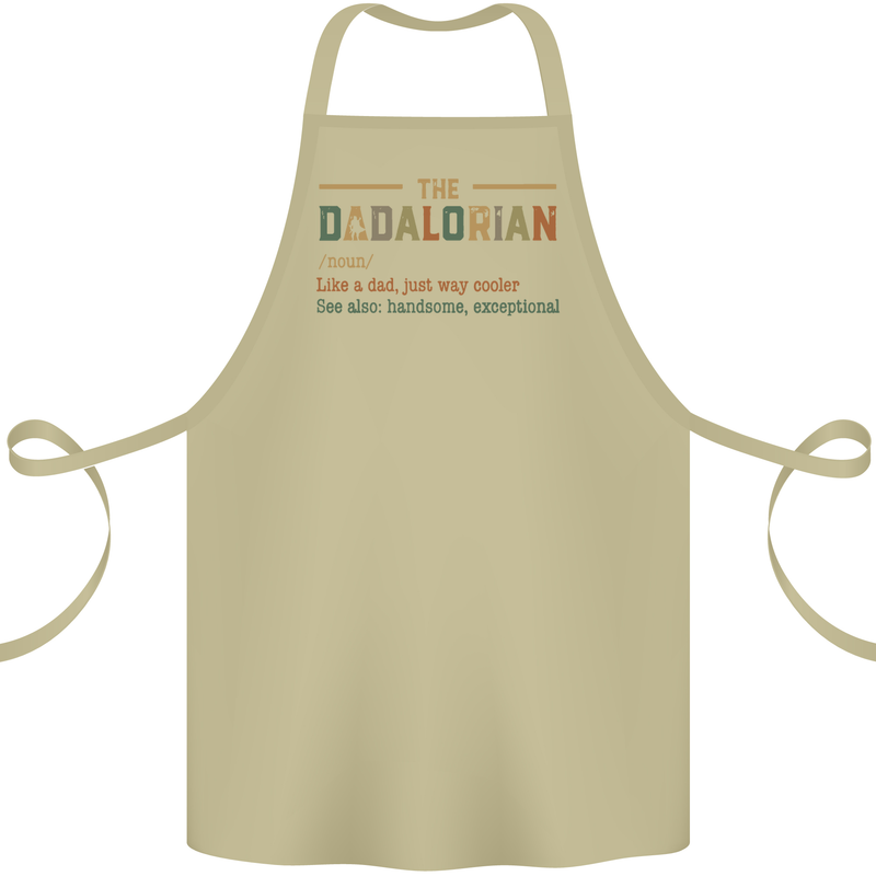 Fathers Day Dadalorian Funny Dad Daddy Cotton Apron 100% Organic Khaki