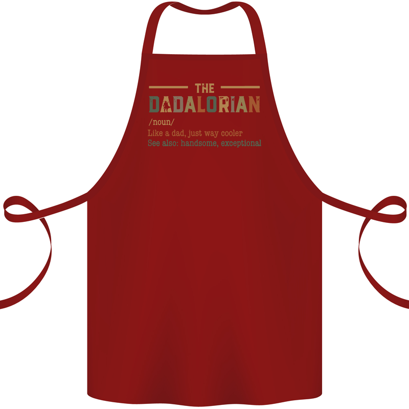 Fathers Day Dadalorian Funny Dad Daddy Cotton Apron 100% Organic Maroon