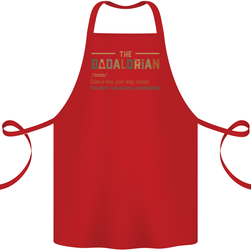 Fathers Day Dadalorian Funny Dad Daddy Cotton Apron 100% Organic Red