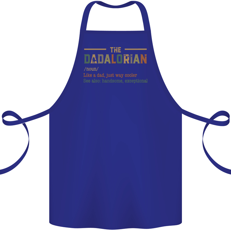 Fathers Day Dadalorian Funny Dad Daddy Cotton Apron 100% Organic Royal Blue