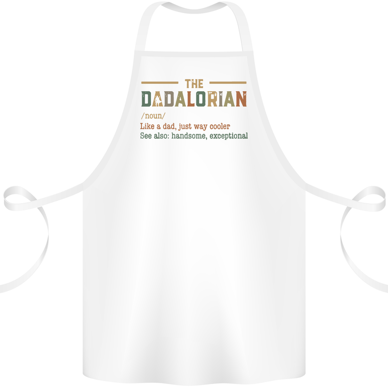 Fathers Day Dadalorian Funny Dad Daddy Cotton Apron 100% Organic White