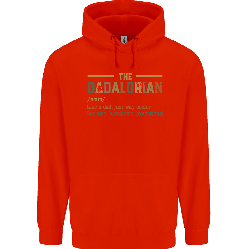 Fathers Day Dadalorian Funny Dad Daddy Mens 80% Cotton Hoodie Bright Red