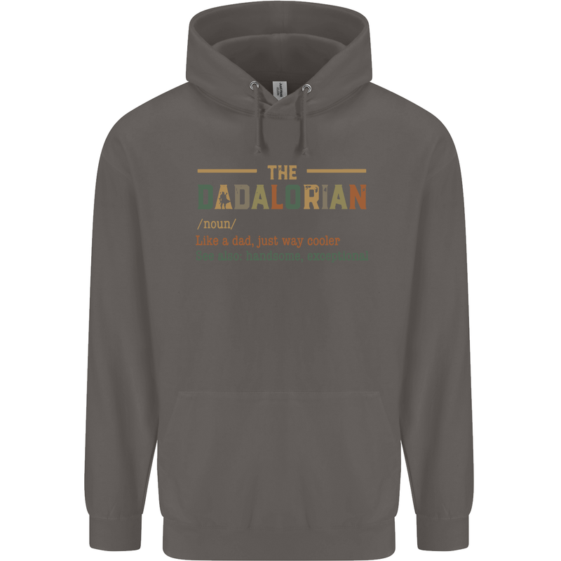 Fathers Day Dadalorian Funny Dad Daddy Mens 80% Cotton Hoodie Charcoal