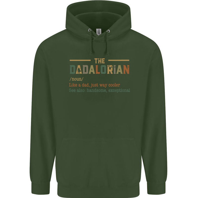 Fathers Day Dadalorian Funny Dad Daddy Mens 80% Cotton Hoodie Forest Green