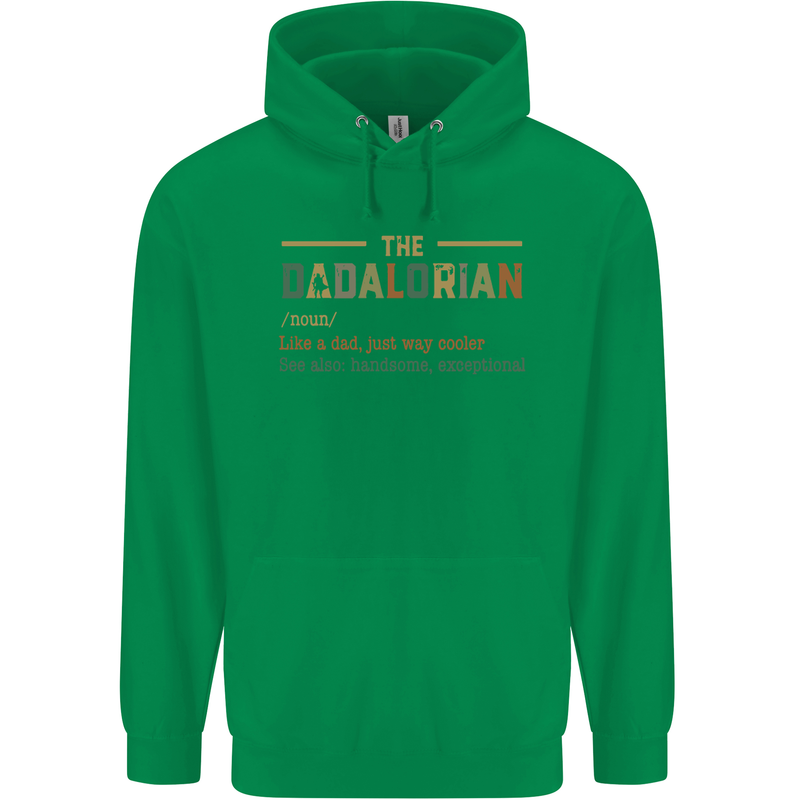 Fathers Day Dadalorian Funny Dad Daddy Mens 80% Cotton Hoodie Irish Green