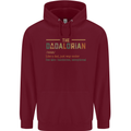 Fathers Day Dadalorian Funny Dad Daddy Mens 80% Cotton Hoodie Maroon