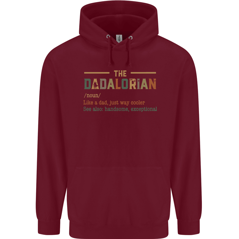 Fathers Day Dadalorian Funny Dad Daddy Mens 80% Cotton Hoodie Maroon