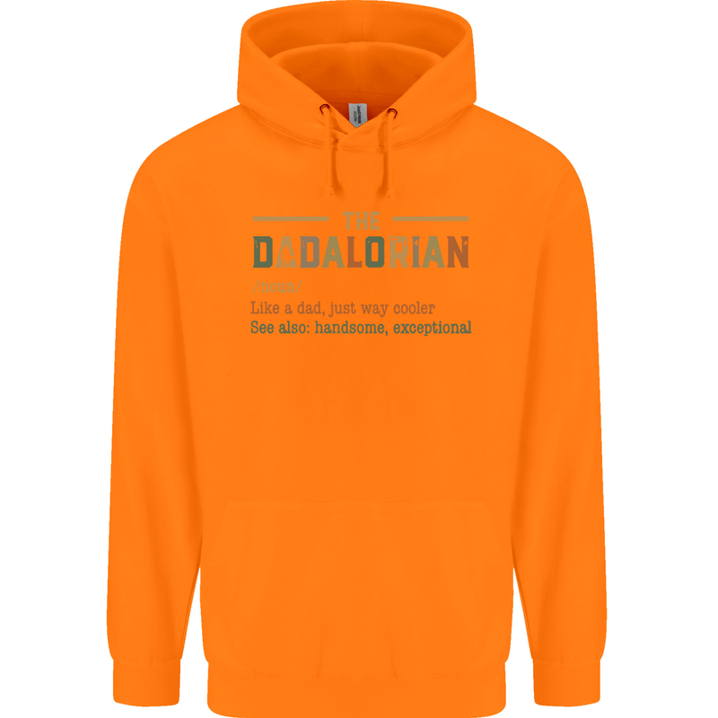 Fathers Day Dadalorian Funny Dad Daddy Mens 80% Cotton Hoodie Orange