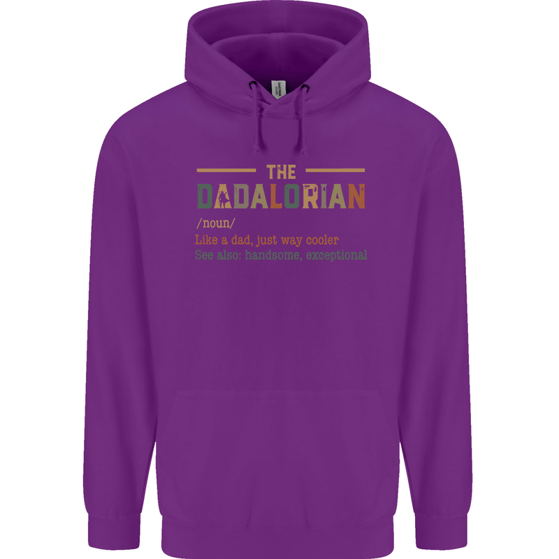 Fathers Day Dadalorian Funny Dad Daddy Mens 80% Cotton Hoodie Purple