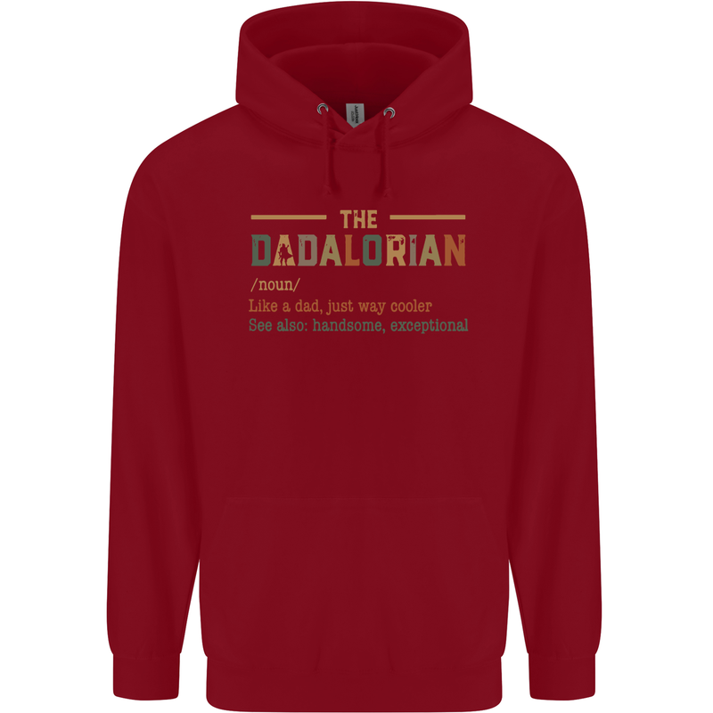 Fathers Day Dadalorian Funny Dad Daddy Mens 80% Cotton Hoodie Red