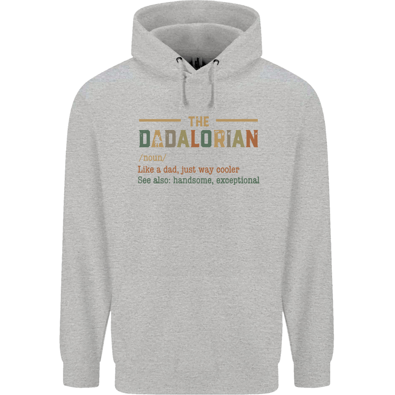 Fathers Day Dadalorian Funny Dad Daddy Mens 80% Cotton Hoodie Sports Grey