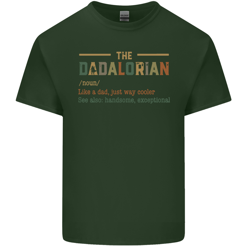 Fathers Day Dadalorian Funny Dad Daddy Mens Cotton T-Shirt Tee Top Forest Green