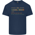 Fathers Day Dadalorian Funny Dad Daddy Mens Cotton T-Shirt Tee Top Navy Blue