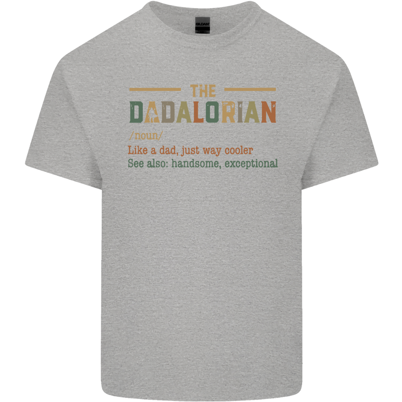 Fathers Day Dadalorian Funny Dad Daddy Mens Cotton T-Shirt Tee Top Sports Grey