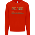 Fathers Day Dadalorian Funny Dad Daddy Mens Sweatshirt Jumper Bright Red