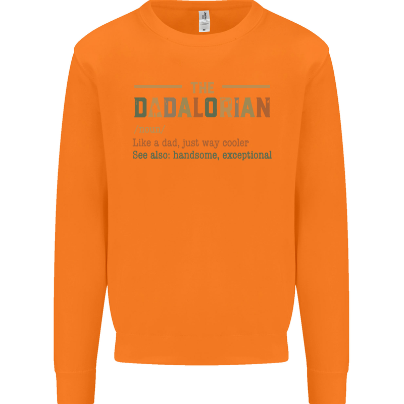 Fathers Day Dadalorian Funny Dad Daddy Mens Sweatshirt Jumper Orange