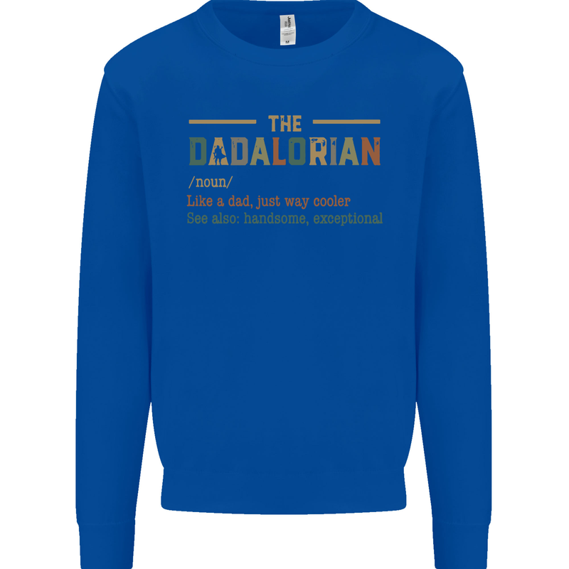Fathers Day Dadalorian Funny Dad Daddy Mens Sweatshirt Jumper Royal Blue